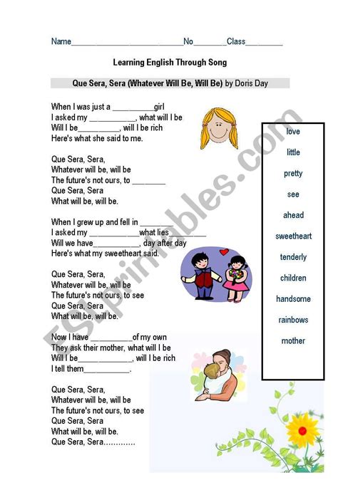 Learning English Through Song - ESL worksheet by teacherBall