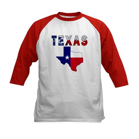 CafePress - Flag Map With Texas Kids Baseball Jersey - Kids Cotton