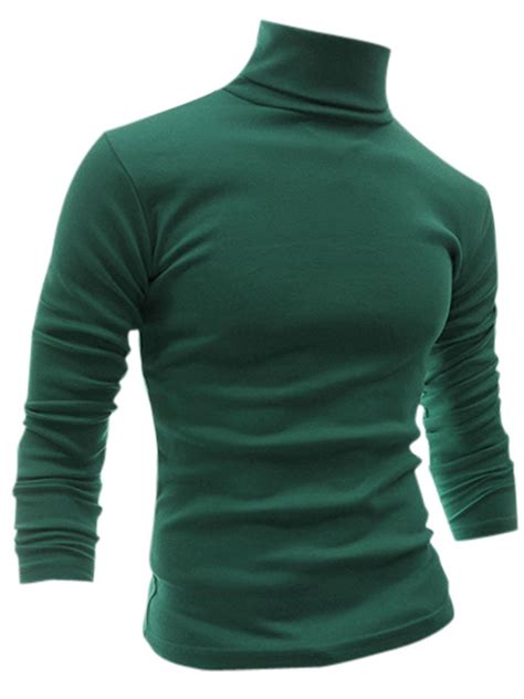 Lars Amadeus Men S Pullover Turtle Neck Long Sleeves Stretchy Slim Fit