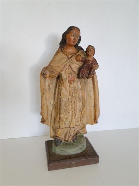 Sculpture Vierge et lenfant Baroque Bois coloré Catawiki