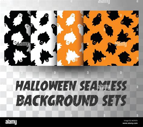 Set Of Seamless Pattern Ghosts With Different Colour Background Stock Vector Image And Art Alamy