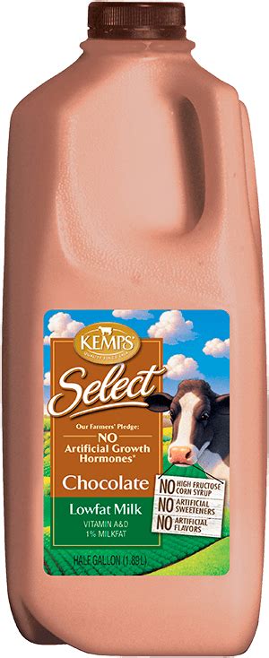 Chocolate 1 Low Fat Select Milk Plastic Half Gallon Kemps