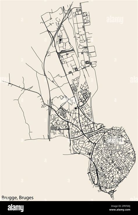 Street roads map of the BRUGES CITY, BRUGES Stock Vector Image & Art ...