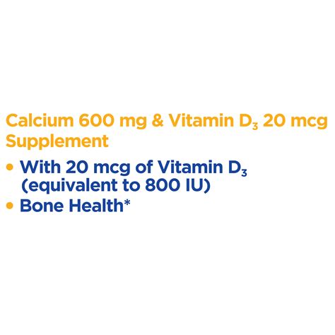 Equate Calcium D3 Tablets Dietary Supplement 600 Mg 120 Count