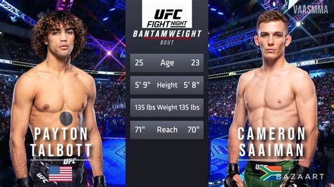 Payton Talbott Vs Cameron Saaiman Full Fight Ufc Vegas Youtube