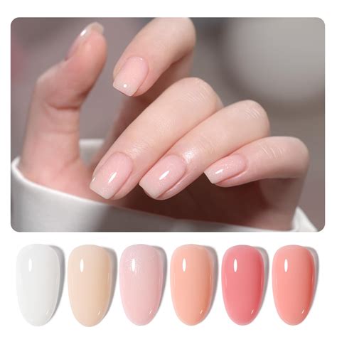 Amazon GAOY Colors Rubber Base Gel Set Jelly Builder Base Nail Gel Sheer Nude White