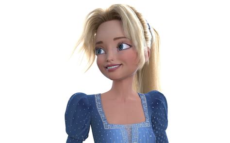 Cartoon Princess Blonde Sitting Blue D Model TurboSquid