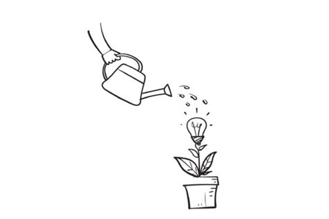 Doodle Watering Plant Bulb Illustration Graphic By Devita Ayu