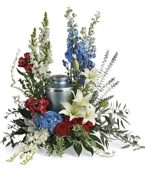 Proud And Patriotic This Boldly Designed Red White And Blue Bouquet