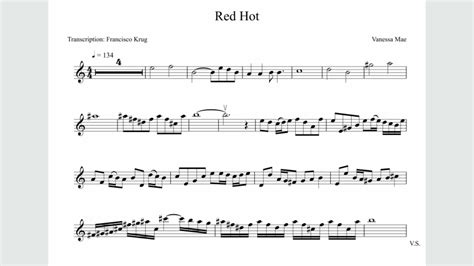 Red Hot Violin Sheet Music Vanessa Mae Youtube