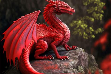 Premium Photo | Scales of red dragons as mythical and fabulous animal