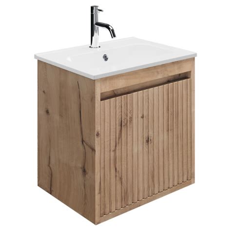 Crosswater Flute Windsor Oak Wall Hung Vanity Unit Sanctuary Bathrooms