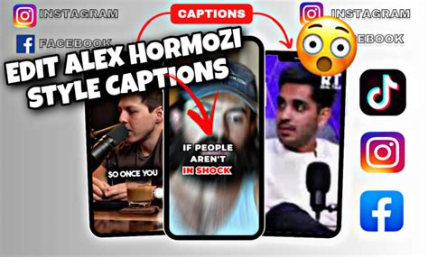 Add And Edit Alex Hormozi Style Captions Tiktoks And Instagram