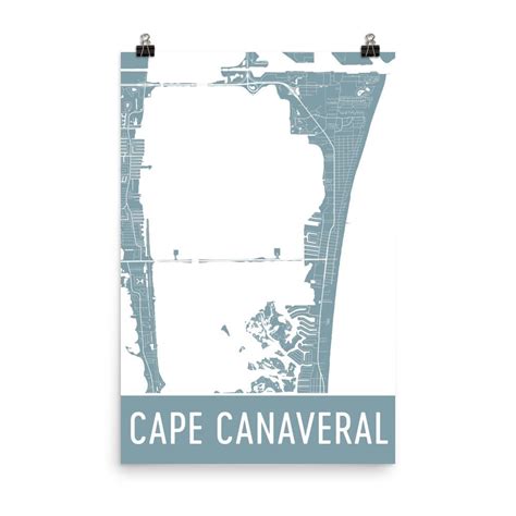 Cape Canaveral Street Map Poster - Wall Print by Modern Map Art