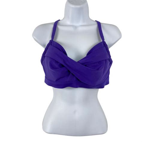 Athleta Twister Bikini Top Purple Blue Underwire Wome Gem