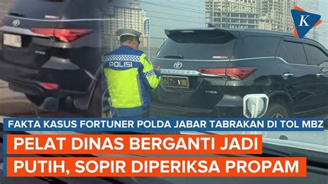 Fortuner Polda Jabar Tabrak Minibus Di Tol Mbz Pelat Dinas Berganti