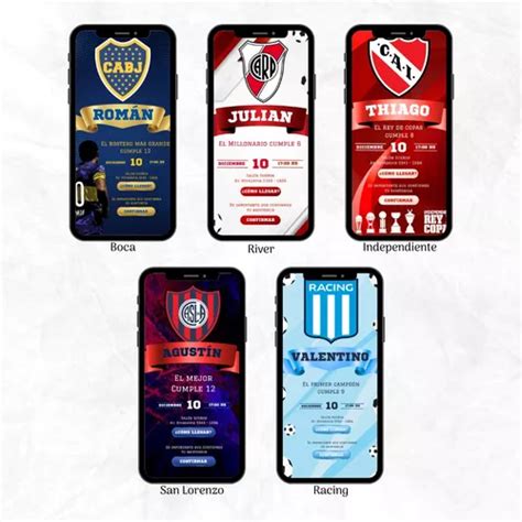 Invitacion Digital Interactiva Boca Juniors River Futbol En Venta En La