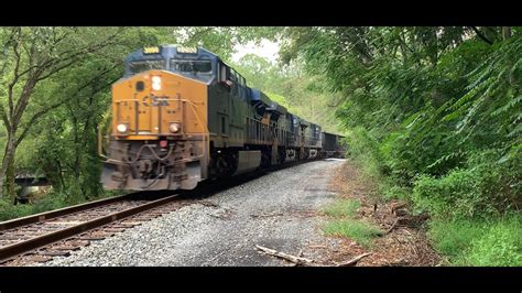 CSX Engine ES44AC H Leads A Triple Header Coal Train Through Hoods Mill