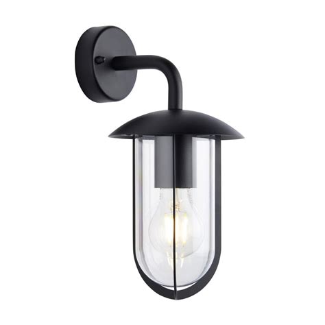 Endon Quinn Single Exterior Wall Light In Textured Black Finish Ip