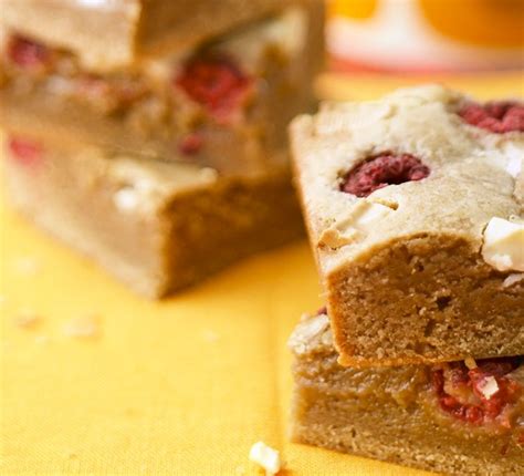 Raspberry And White Chocolate Blondies Recipe Olivemagazine