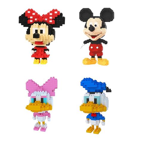 Kit Blocos De Montar Mickey Minnie Pato Donald Margarida Shopee Brasil