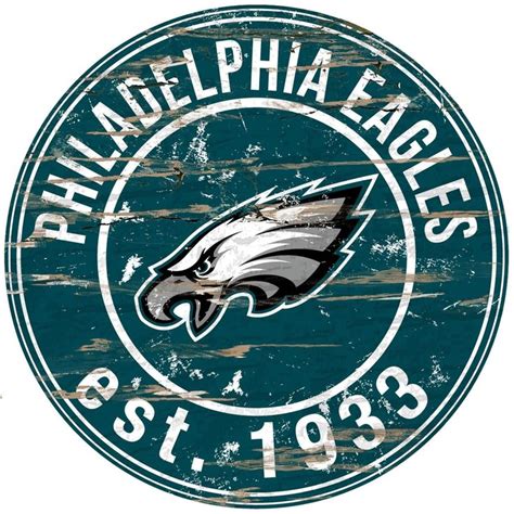 Philadelphia Eagles Distressed 24 Round Sign Philadelphia Eagles