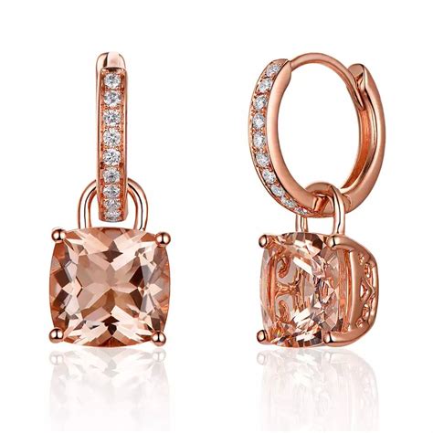 Morganite Drop Earrings 14k Rose Gold Morganite Drop Etsy