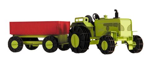 3d Paper Model Tractor With Trailer Fridolin