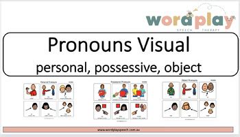 Pronouns Visual By Word Play Speech Therapy Resources Tpt