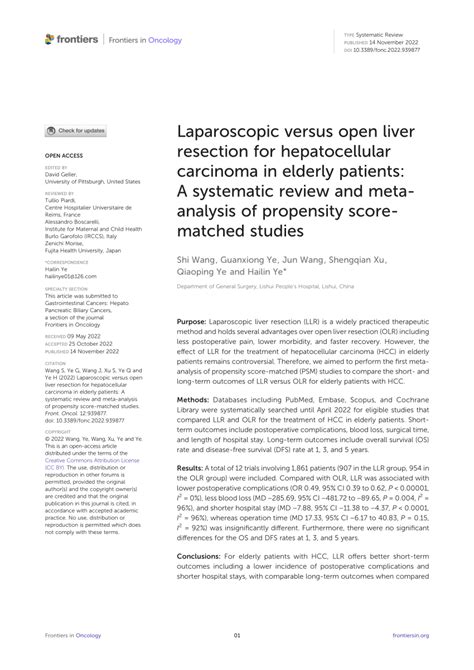 Pdf Laparoscopic Versus Open Liver Resection For Hepatocellular