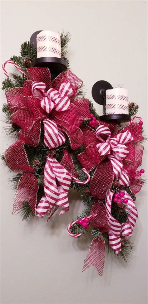 Peppermint Candy Cane Christmas Swag Giant Christmas Ornaments