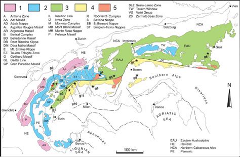 Tectonic Sketch Map Of The Alps Crystalline Massifs Of The