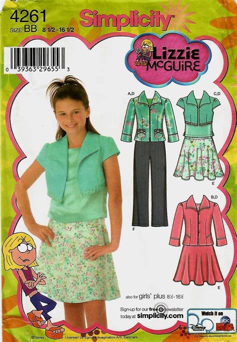 Simplicity Disney Lizzie Mcguire Sewing Pattern Your Choice Sizes Child