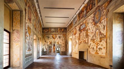 The Castle of Torrechiara (Parma, Italy), the fortress with a frescoed heart