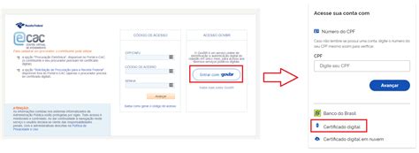 Acesso ao Portal e CAC através do Gov br Português Brasil