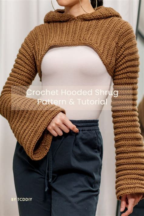 Crochet Pattern Hooded Shrug Pattern Pdf Download Etsy Shrug