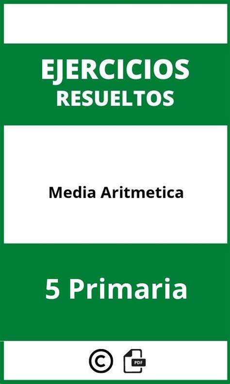 Ejercicios Media Aritmética 5 Primaria PDF 2023