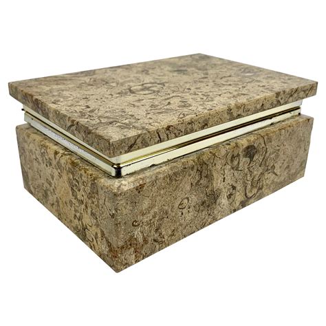 Fossil Stone Box With Hinged Lid For Sale At 1stdibs Bokstöd Sten