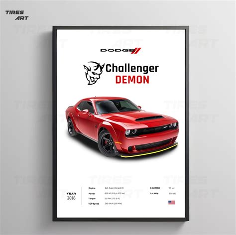 Dodge Demon SRT 2018, Muscle Cars, Sports Car, Digital File for Car Poster - Etsy