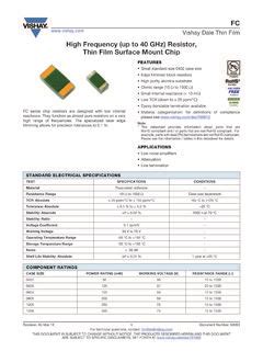 High Frequency Up To Ghz Resistor Thin Film Surface High