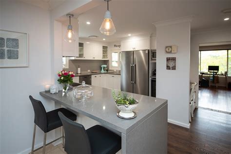 Kitchen With Caesarstone Oyster Benchtops Classique Chic Cuisine