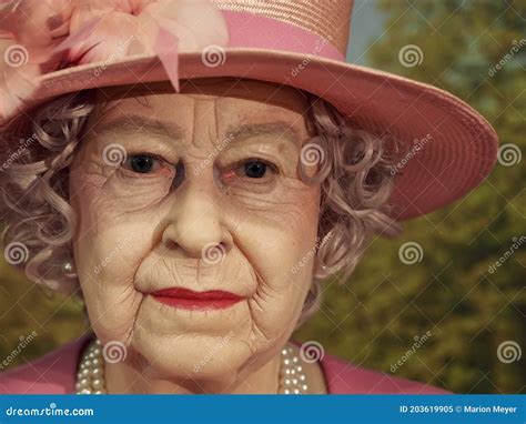 Wax Sculpture Of Queen Of England Elisabeth Ii Of The Museum Panoptikum