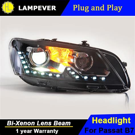 Lampever For Vw Volkswagen Passat B7 Headlight 2011 2015 Headlights Led Headlamp Bi Xenon High