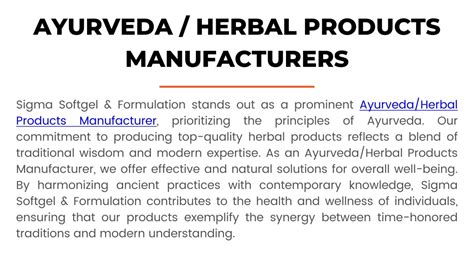 PPT Ayurveda Herbal Products Manufacturers PowerPoint Presentation