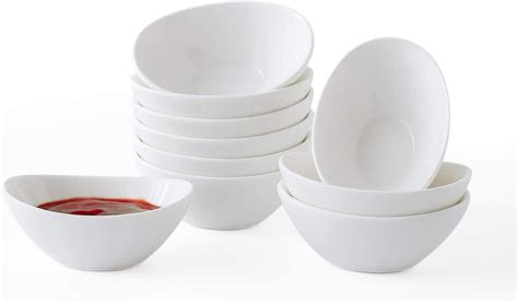 Amazon Holitika Sauce Dish Dipping Bowls Set White Porcelain