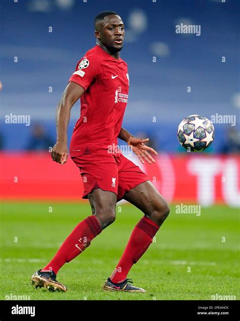 Madrid Spain 15th Mar 2023 Ibrahima Konate Of Liverpool Fc During