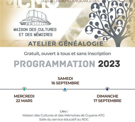 CULTURE PATRIMOINE Ateliers de Généalogie À la recherche de vos