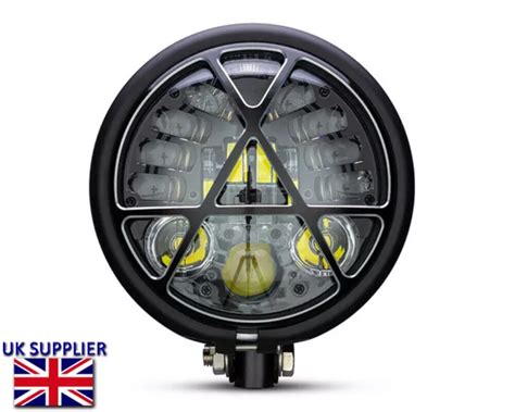 Moto Led Phare Noir Pour Harley Davidson Sportster Acier