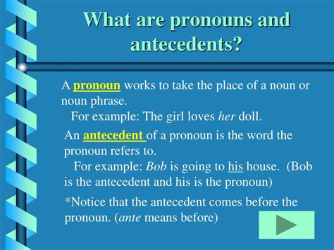 Pronoun And Its Antecedent Examples