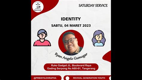 Ibadah Revival Youth Generation Sabtu Maret Pkl Wib